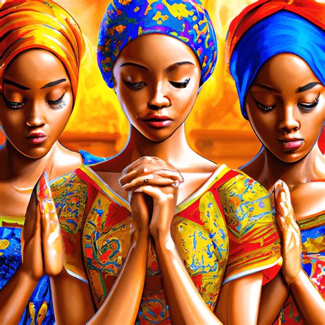 3 Hermosas Mujeres Africanas Rezando Creative Fabrica