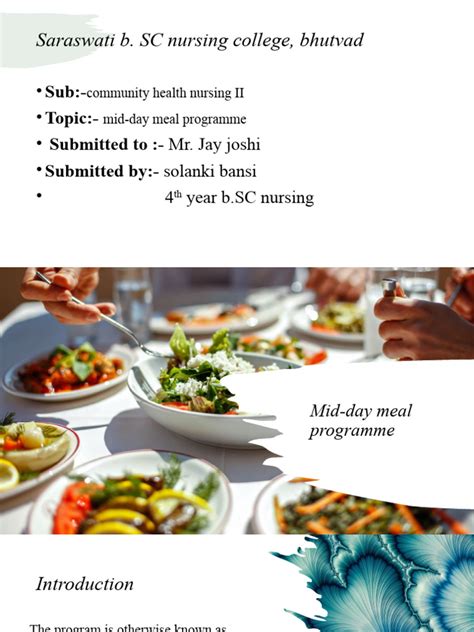 Mid Day Meal Programme Pdf School Meal Nursing