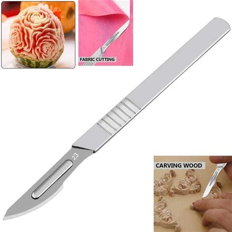 10pcs Carbon Steel Surgical Scalpel Blades and 1pc Handle Scalpel DIY ...