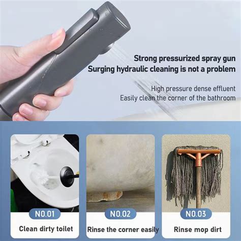 Shower Set With Faucet Hot And Cold 4 In 1 Stainless Steel Showe Set With Hose Gun Grey Black