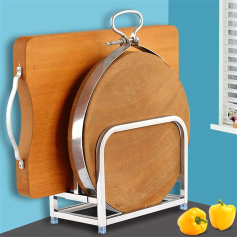 304 Stainless Steel Cutting Board Rack Kitchen Lid Rack Wall Mounted