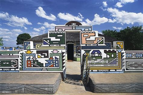 Murals in a Ndebele village, South Africa. News Photo - Getty Images