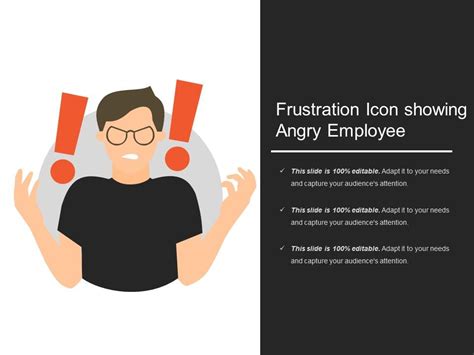 Frustration Icon Showing Angry Employee Powerpoint Presentation