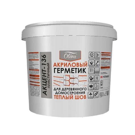 Герметик акриловый Тёплый шов Акцент-136 для дерева цвет сосна 15 кг ️ ...