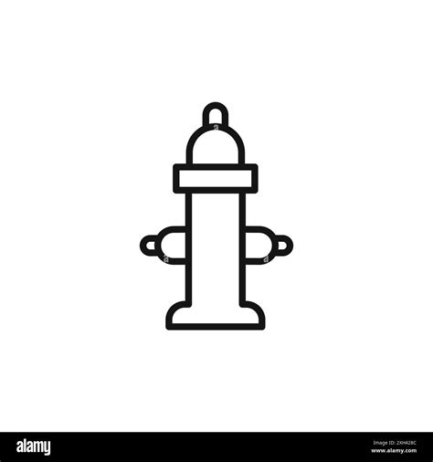 Fire Hydrant Icon Logo Sign Vector Outline In Black And White Color