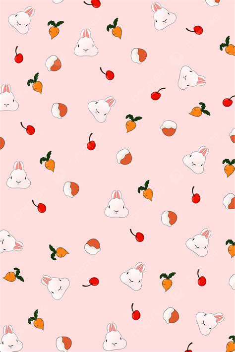 Hand Drawn Cute Cartoon Rabbit Wallpaper Print Ad Background Wallpaper ...