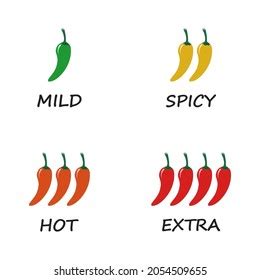 Hot Chili Peppers Icon Set Level Stock Vector Royalty Free 1636652383 Shutterstock