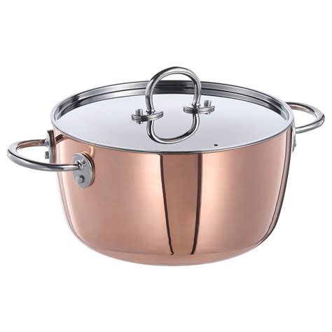 FINMAT Pot With Lid Copper Stainless Steel 3 L IKEA