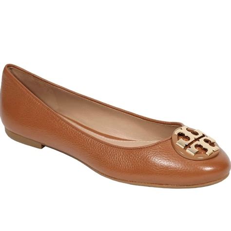 Tory Burch Shoes Tory Burch Royal Tan Gold Reva Ballet Tumbled