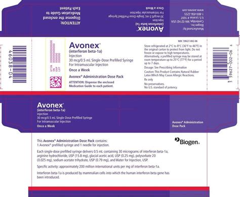 Avonex - FDA prescribing information, side effects and uses