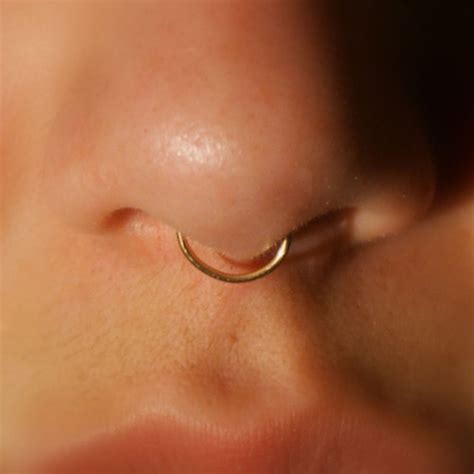 Septum Nose Ring Cuff With Ball Gold No Piercing Required Etsy