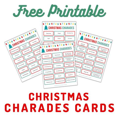 72 FREE Printable Christmas Charades Cards - Make Life Lovely