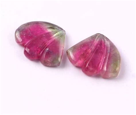 Loose Gemstones Natural Certified Bio Watermelon Tourmaline Hand Carved