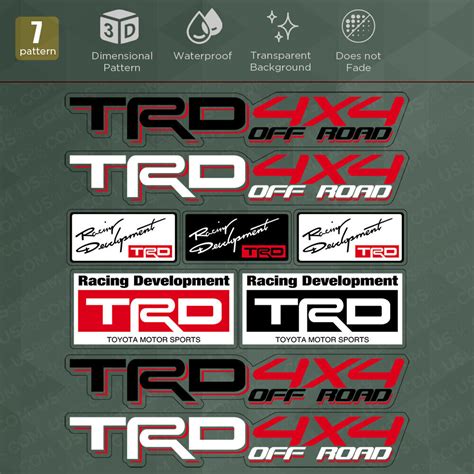 For Toyota TRD 44 Off Road Racing Development Sport Car Sticker 3D