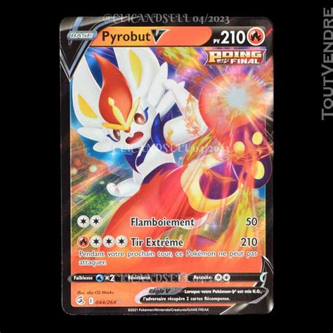 Pokemon Pyrobut V 44 264 Ultra Rare EB08 Epee Et Bouclier Po Tours 37000