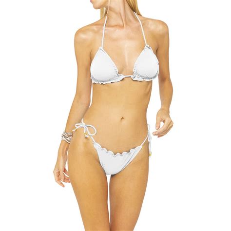 Giveness Bikini Triangolo Con Slip Donna Bianco Mascheroni Store