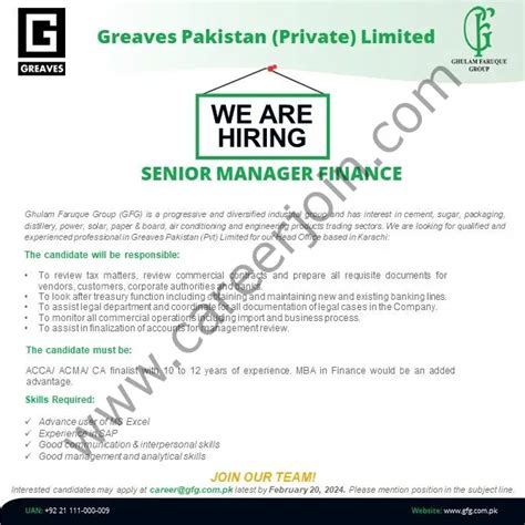 Greaves Pakistan Pvt Ltd Jobs February 2024