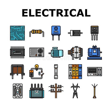 Electrical Power System Icons Stock Illustrations 1 295 Electrical