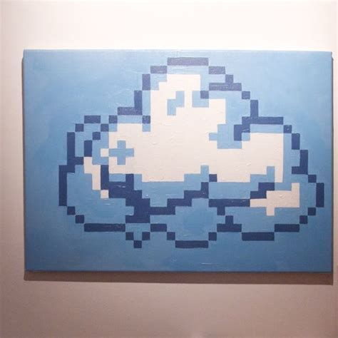 Peter Bennett Mario Pixel Cloud Painting Cloud Painting Artwork