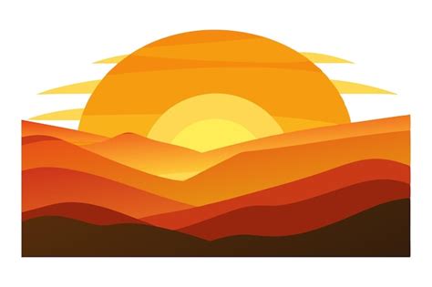 Sunset Over Rolling Hills Premium Ai Generated Vector