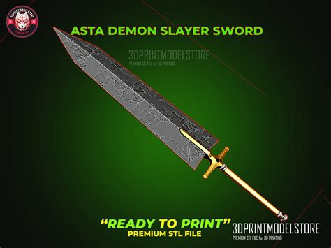 Asta Demon Slayer Sword Black Clover Cosplay Weapon 3D - Etsy