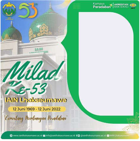 Ragam Twibbon Milad Ke 53 IAIN Lhokseumawe Di Tahun 2022 Waca Berita