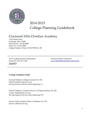 Fillable Online Chca Oh 2014 2015 College Planning Guidebook Fax Email