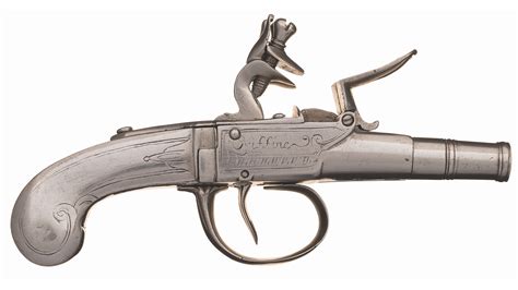 All Metal Double Barrel Flintlock Pocket Pistol Rock Island Auction