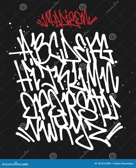 Marcador Graffiti Fuente Tipografía Manuscrita Ilustración Vectorial