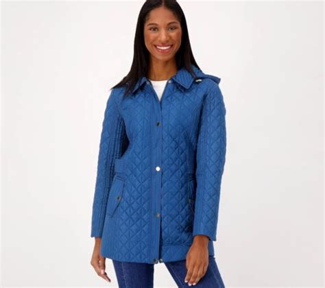 Nwt Isaac Mizrahi Live Quilted Coat Deep Sea X Ebay