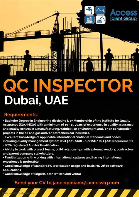 QC Inspector Dubai UAE Gulf Career Hunt