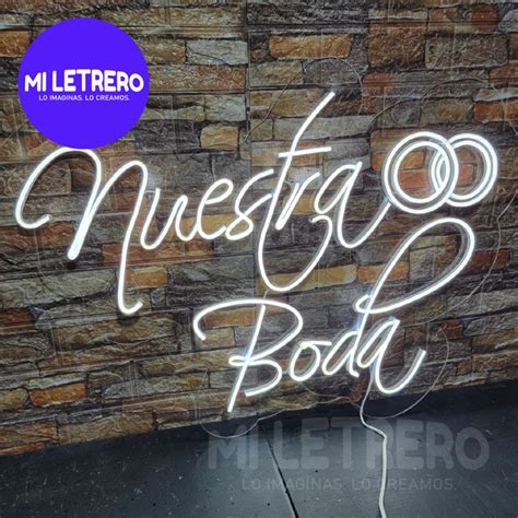 Letrero Luminoso Neon Nuestra Boda En Led Para Eventos