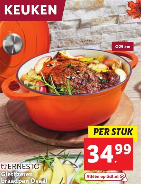 ERNESTO Gietijzeren Braadpan Ovaal Aanbieding Bij Lidl