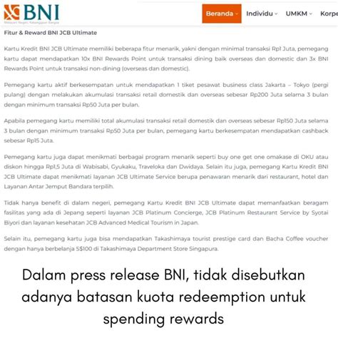 Syarat Dan Ketentuan Promo Kartu Kredit BNI JCB Ultimate Yang Berubah Ubah