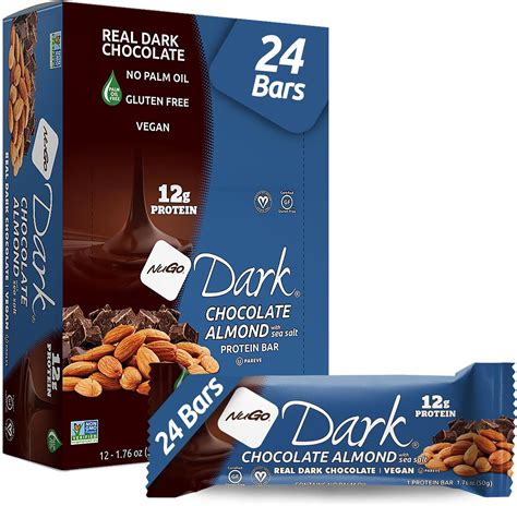 Amazon NuGo Dark Mint Chocolate Chip 13g Protein Bar Vegan