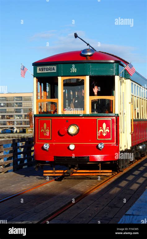 Trolley transport in Astoria Oregon Stock Photo - Alamy