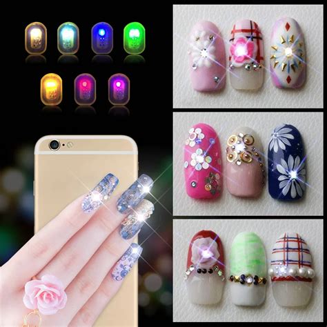 Pcs Shining Biling Colors Choose Nail Art Tips Stickers Led Nfc