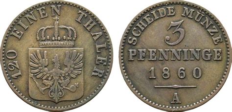 Brandenburg Preu En Cu Pfennig A Friedrich Wilhelm Iv