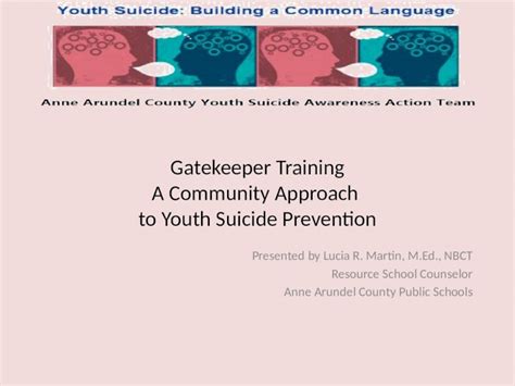 Pptx Gatekeeper Training A Community Approach To Youth Suicide