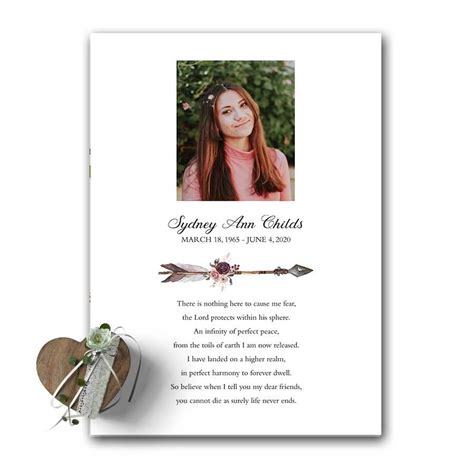 Memorial Service Keepsake Photo Memory Card Handout Funeral