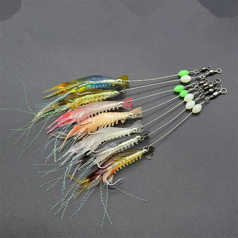 5pcs Fishing Luresshrimp Baitsoft Lures Set With Hooks For Freshwater