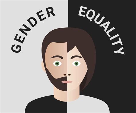 Gender Equality Concept Male And Female Faces Merged Into One Vector