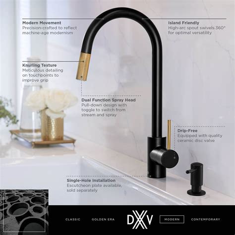 Etre Single Handle Pull Down Kitchen Faucet With Lever Handle