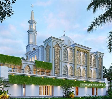 Desain Tampak Belakang Masjid Al Falah Style Classic Lantai Di Brebes