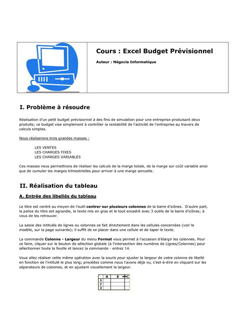 SOLUTION Coursexcel Cours Excel Budget Pr Visionnel Studypool