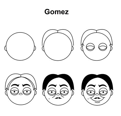 Gomez Addams | Family drawing, Addams family cartoon, Easy drawings