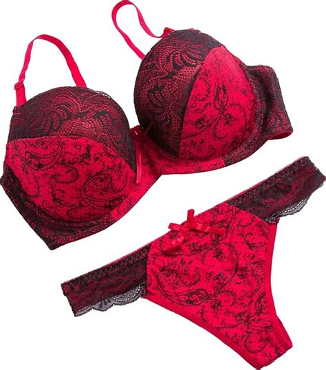 Sexy Code Full Coverage Underwire Bra Sets Supportive Sexy Balcony Thong Set Lingerie Sets