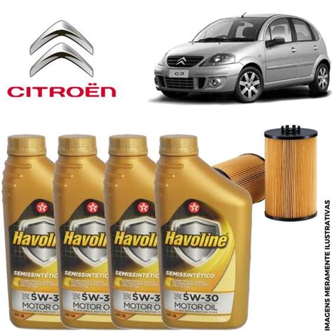 Kit troca de oleo do Citroen C3 1 4 8v e 1 6 16v Havoline Autopeças