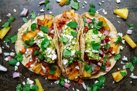 Tacos Al Pastor With Pineapple Salsa Roja Recipe On Closet Cooking