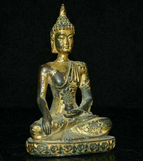 Cm Old Tibetan Buddhism Bronze Gilt Seat Shakyamuni Amitabha Buddha